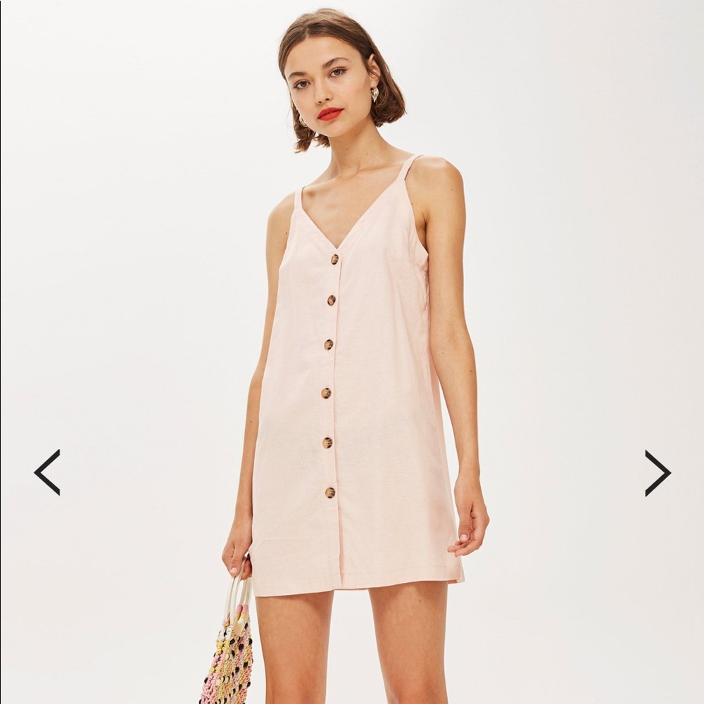 Topshop Button Front Mini Slip Dress